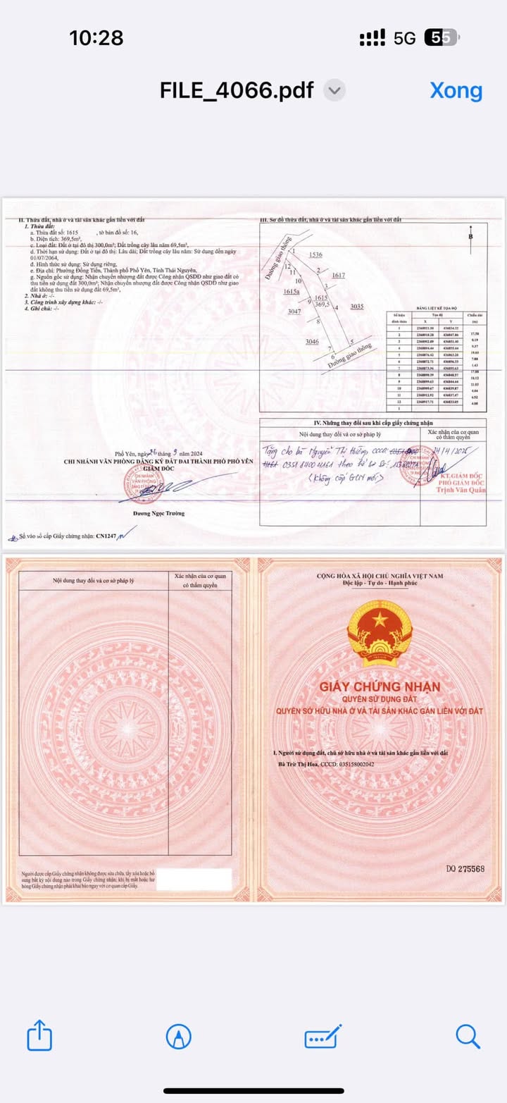 Đất Phường Đồng Tiến, TP Phổ Yên, 369.5m² - Đầu tư sinh lời với nhà 2 tầng và 10 phòng trọ