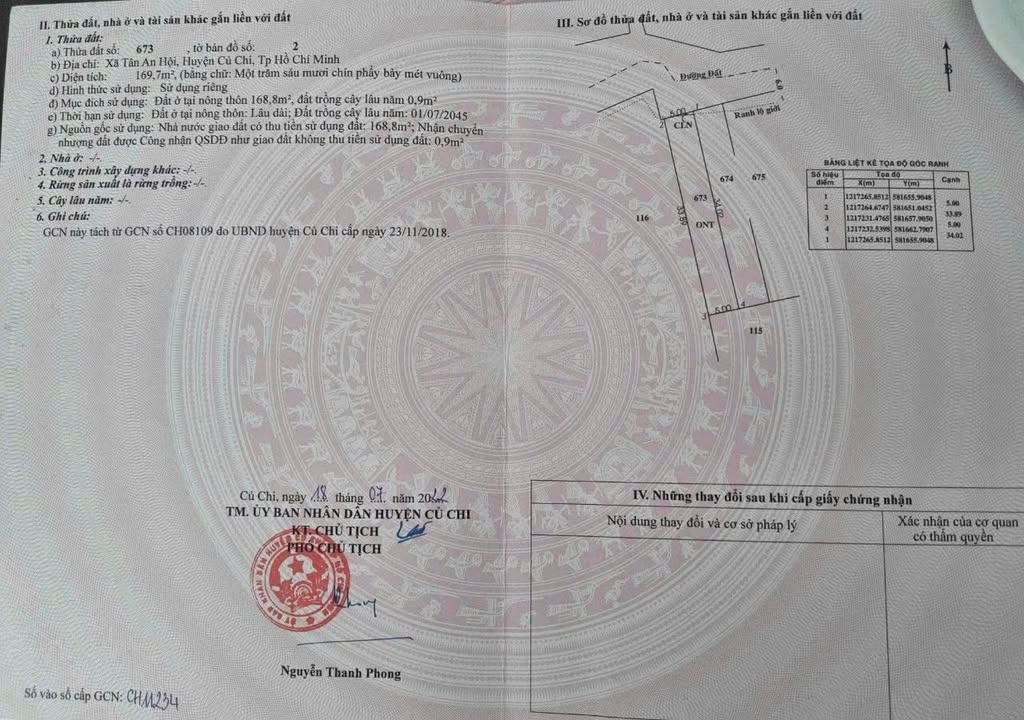 Đất thổ cư 170m² tại Ấp Cây Xộp, Củ Chi - Giá 1.8 tỷ - Đầu tư sinh lời!