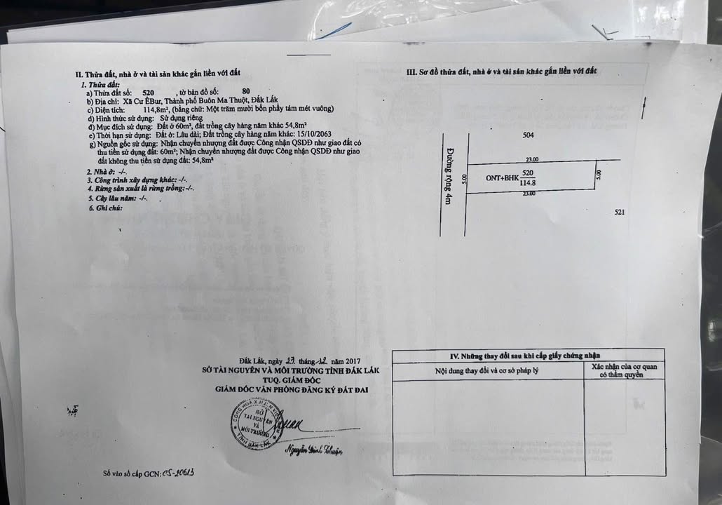 Đất mặt tiền B2 thôn 4 Cư Êbur, Buôn Ma Thuột 115m² - Sổ đỏ chính chủ, giá thương lượng!