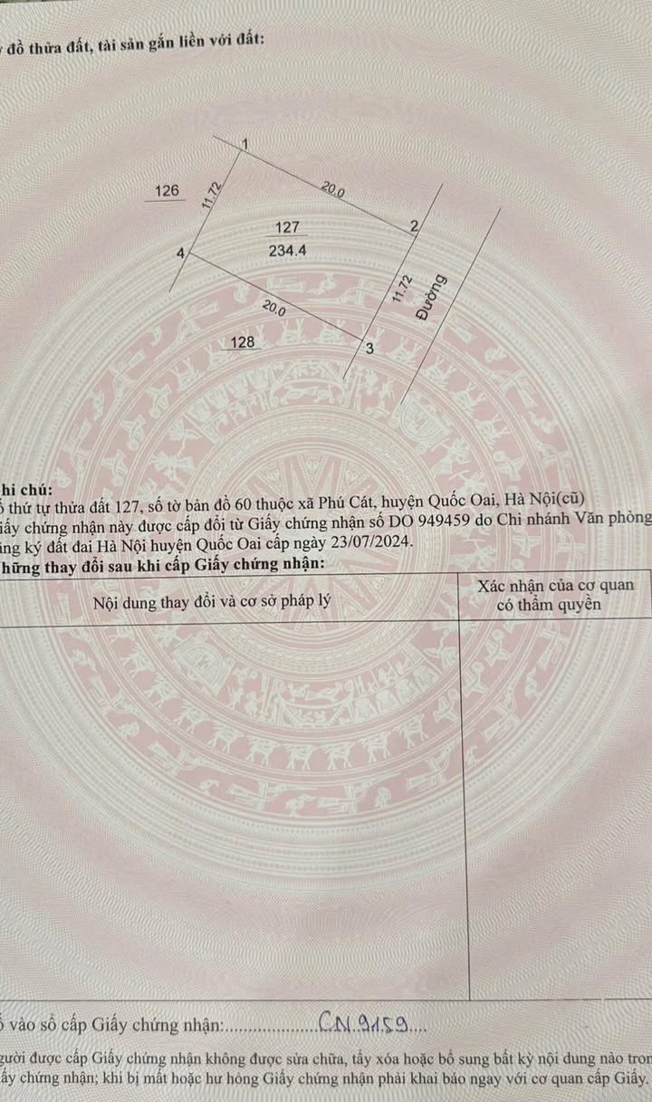 Đất thổ cư 235m² tại thôn 7, xã Phú Cát, Thạch Thất - Giá tốt chỉ 7.05 tỷ!