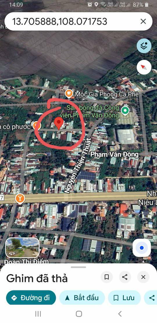 Đất nền đường Tôn Đức Thắng, Pleiku 228m² giá chỉ 650 triệu - Cơ hội đầu tư hấp dẫn!