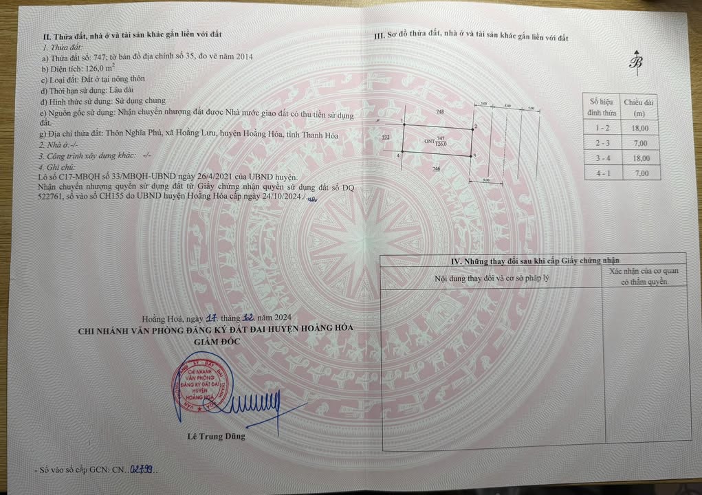 Đất nền Hoằng Lưu 126m² giá thỏa thuận - Vị trí đẹp đầu tư sinh lời!