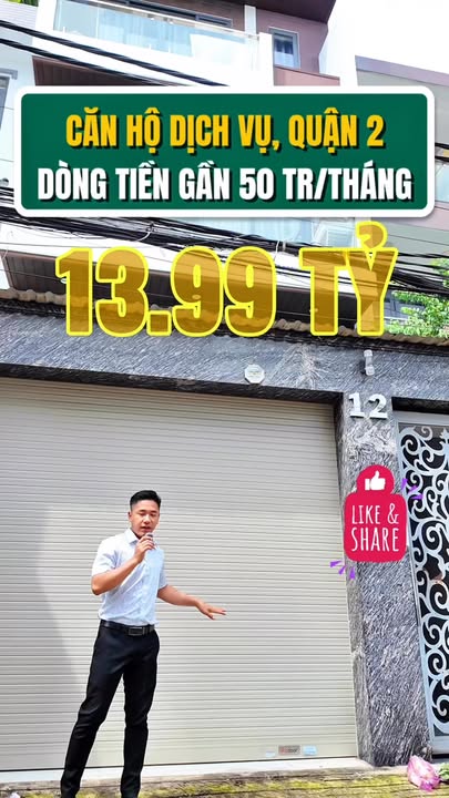 Căn hộ dịch vụ 2 mặt tiền Bình Trưng Đông 76m² giá 13.99 tỷ - Dòng tiền ổn định 50 triệu/tháng!