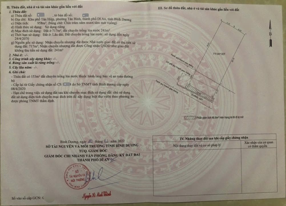 Đất nền 958m² tại Dĩ An giá 13 tỷ - Sổ hồng chính chủ, đầu tư sinh lời!