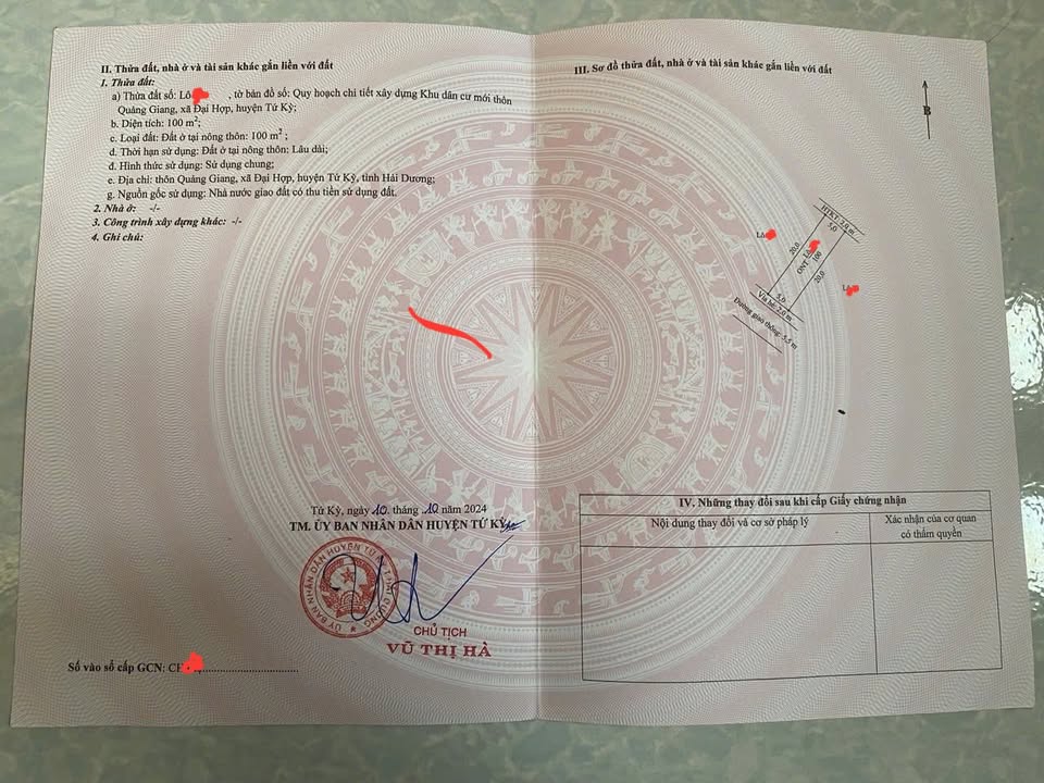 Đất đấu giá Đại Hợp Tứ Kỳ 100m² giá 2 tỷ - Cơ hội đầu tư sinh lời!