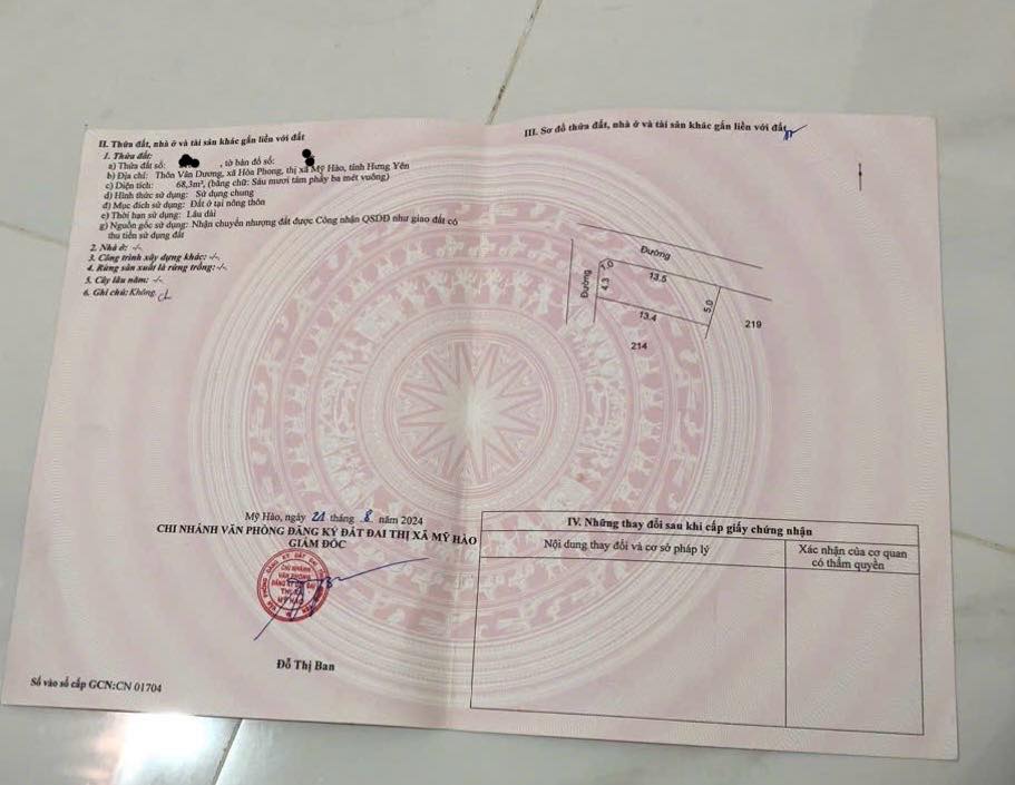 Đất góc 68m² Hòa Phong, Văn Lâm - Chỉ 1.1 tỷ, cơ hội đầu tư tuyệt vời!