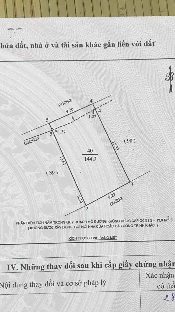 Đất nền chính chủ Khối 11, Lê Lợi, TP Vinh 144m² giá 4 tỷ - Cơ hội đầu tư hấp dẫn!