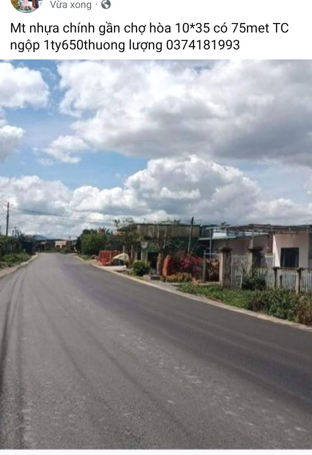 Bán đất Hòa Nam Di Linh 350m² giá chỉ 1.65 tỷ - Mặt tiền chính, gần chợ!