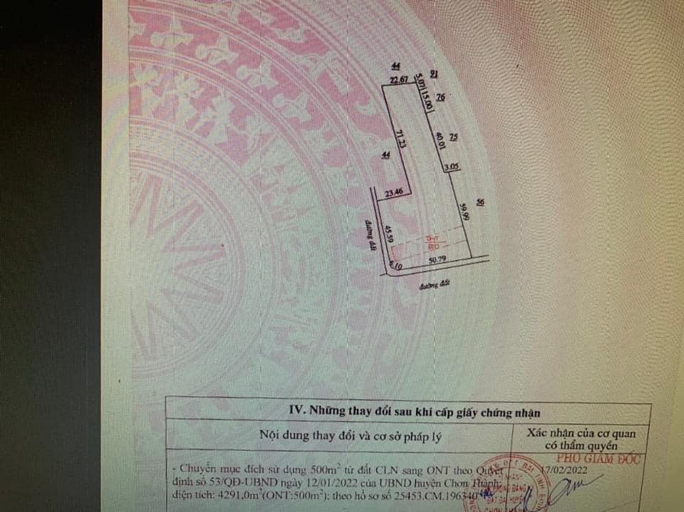 Đất nền thổ cư 4,3 sào tại Chơn Thành, giá chỉ 3.5 tỷ - Cơ hội đầu tư tốt!
