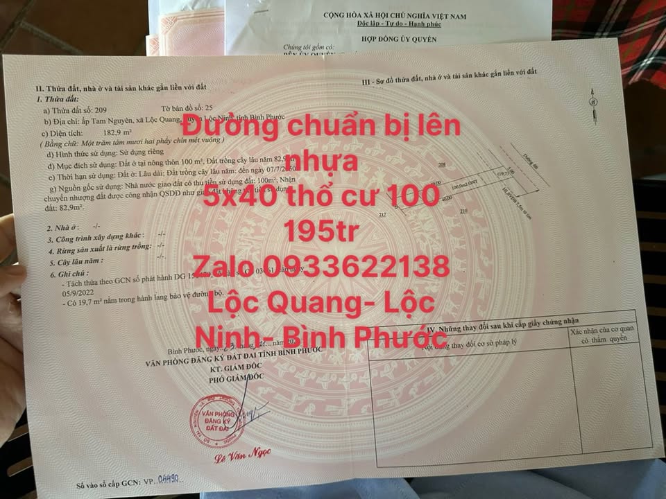 Đất nền Lộc Quang 200m² giá chỉ 195 triệu - Cơ hội đầu tư vàng!