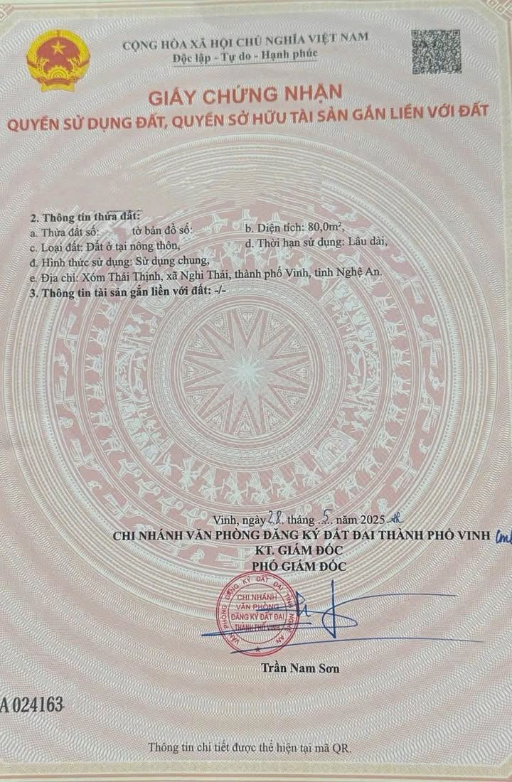 Đất nền Nghi Thái, Nghi Lộc 80m² giá 1.33 tỷ - Đường nhựa thông thoáng, gần chợ!