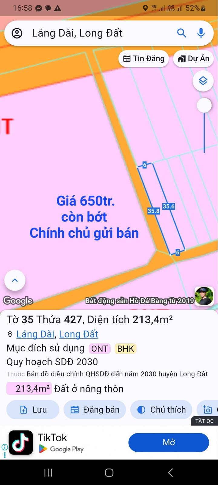 Đất nền Láng Dài, Đất Đỏ, Bà Rịa - Vũng Tàu 210m² - Đầu tư sinh lời tuyệt vời!