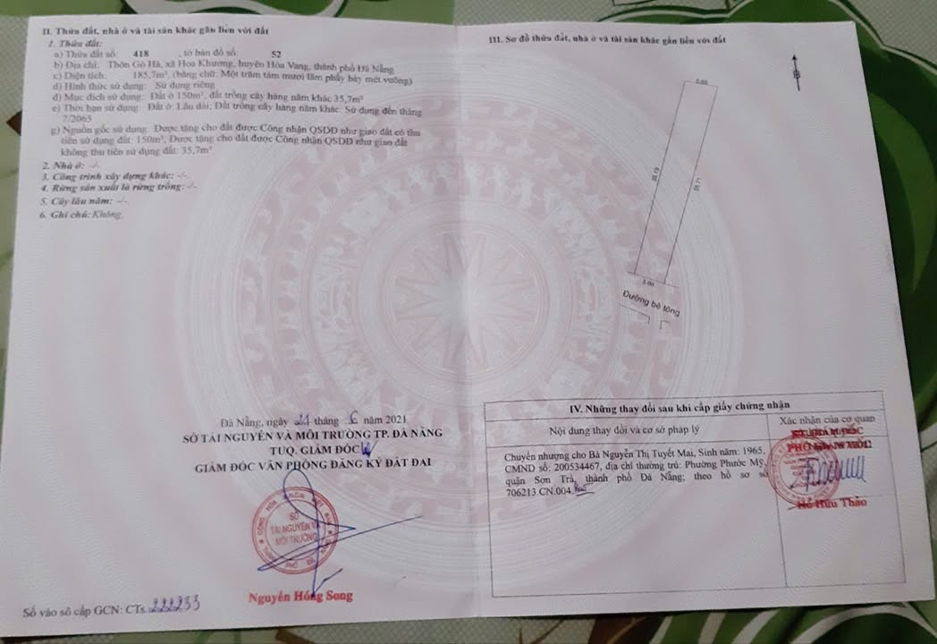 Đất Hòa Khương, Hòa Vang 182m² giá 1.05 tỷ - Cơ hội đầu tư tuyệt vời!