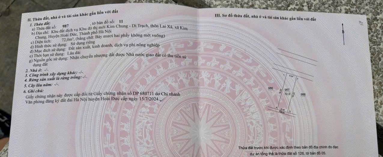 Đất dịch vụ Thăng Long 9 Lai Xá 72m² giá 11 tỷ - Đầu tư sinh lời hấp dẫn!