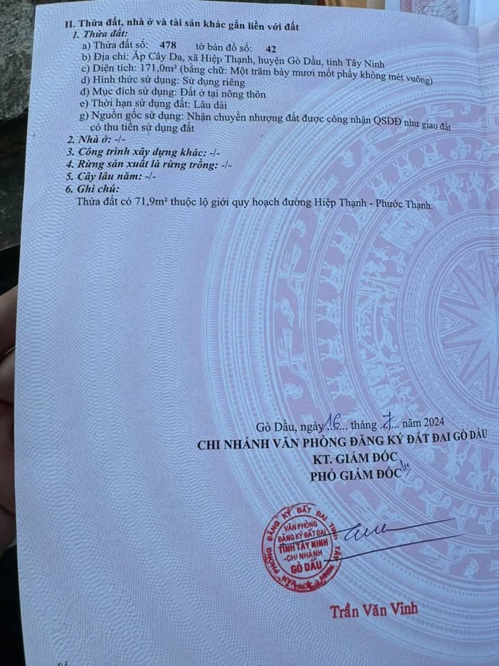 Đất nền Cây Da, Hiệp Thạnh 176m² giá 3.432 tỷ - Mặt tiền đường lớn, kinh doanh thuận lợi!