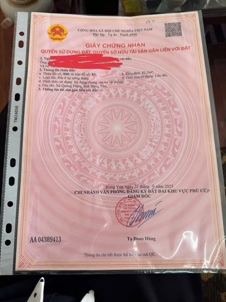 Đất nền Phường Quang Hưng, Hưng Yên 82m² - Tiềm năng sinh lời cao!