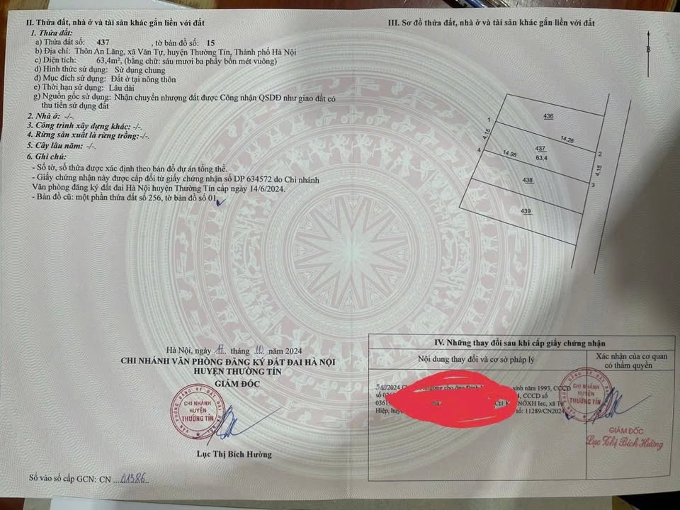 Đất An Lãng, Văn Tự, Thường Tín 63.4m² giá nhỉnh 2 tỷ - Chính chủ bán gấp!