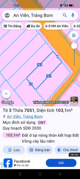 Đất nền An Viễn Trảng Bom 99m² giá 8xx triệu - Sổ riêng thổ cư