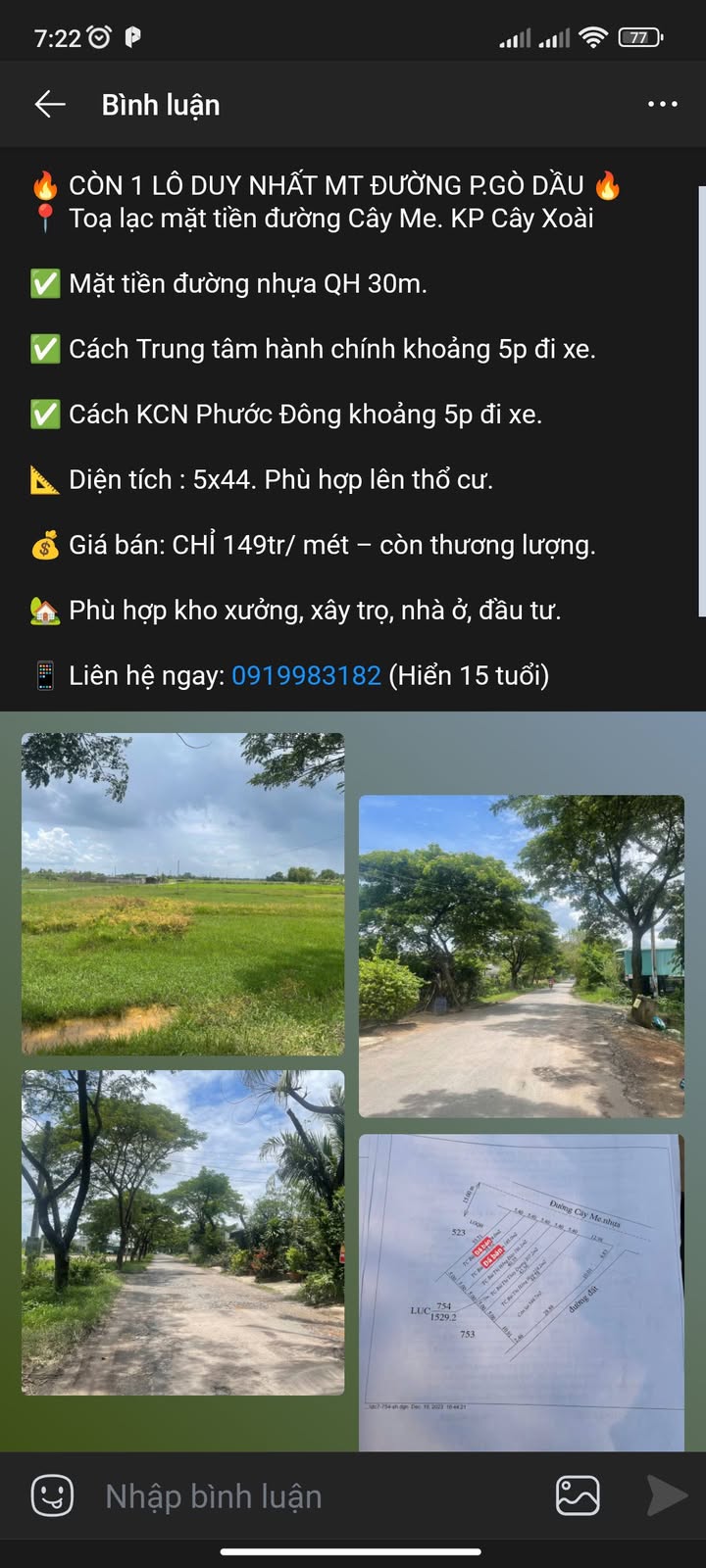 Đất nền Gò Dầu 220m² giá 3.278 tỷ - Cơ hội đầu tư tuyệt vời!