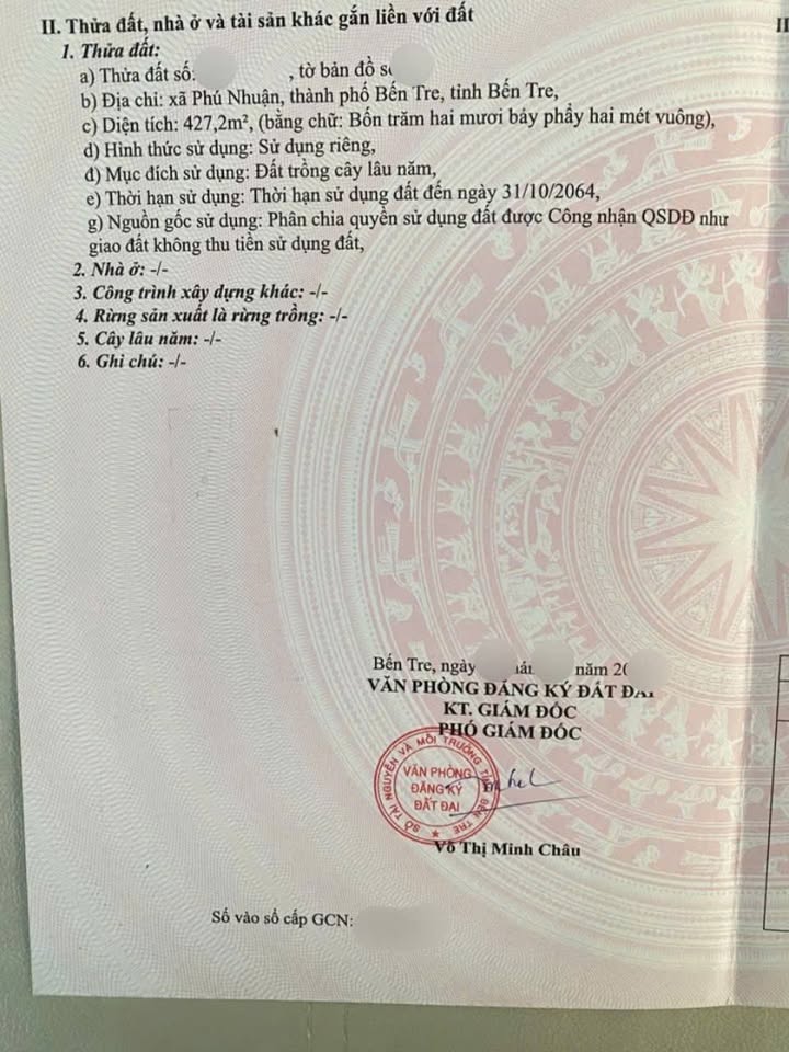 Bán nhà mặt tiền lộ liên xã Bến Tre 427m² giá 3 tỷ - Thích hợp kinh doanh ngay!