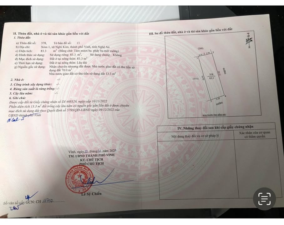 Đất nền đẹp Nghi Kim Vinh 83m² giá 1 tỷ - Chính chủ, sổ đỏ, 2 mặt tiền!