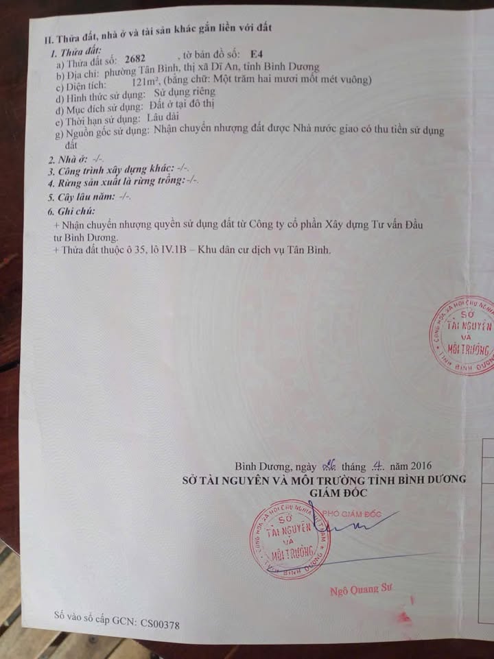 Đất nền Tân Bình Dĩ An 121m² giá 6.5 tỷ - Mặt tiền đường D7 thoáng đãng!