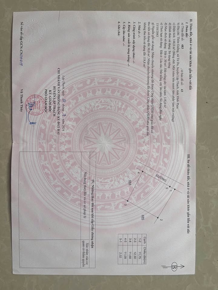 Đất nền đẹp 148,8m² tại Tử Du, Lập Thạch - Chỉ 500 triệu!