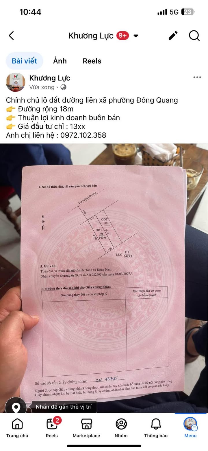 Đất nền liên xã Đông Quang 100m² giá chỉ 1.3 tỷ - Cơ hội đầu tư tuyệt vời!