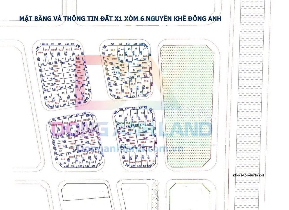 Đất đấu giá X1 Nguyên Khê - Đông Anh 80m² giá thỏa thuận - Sổ đỏ chính chủ!