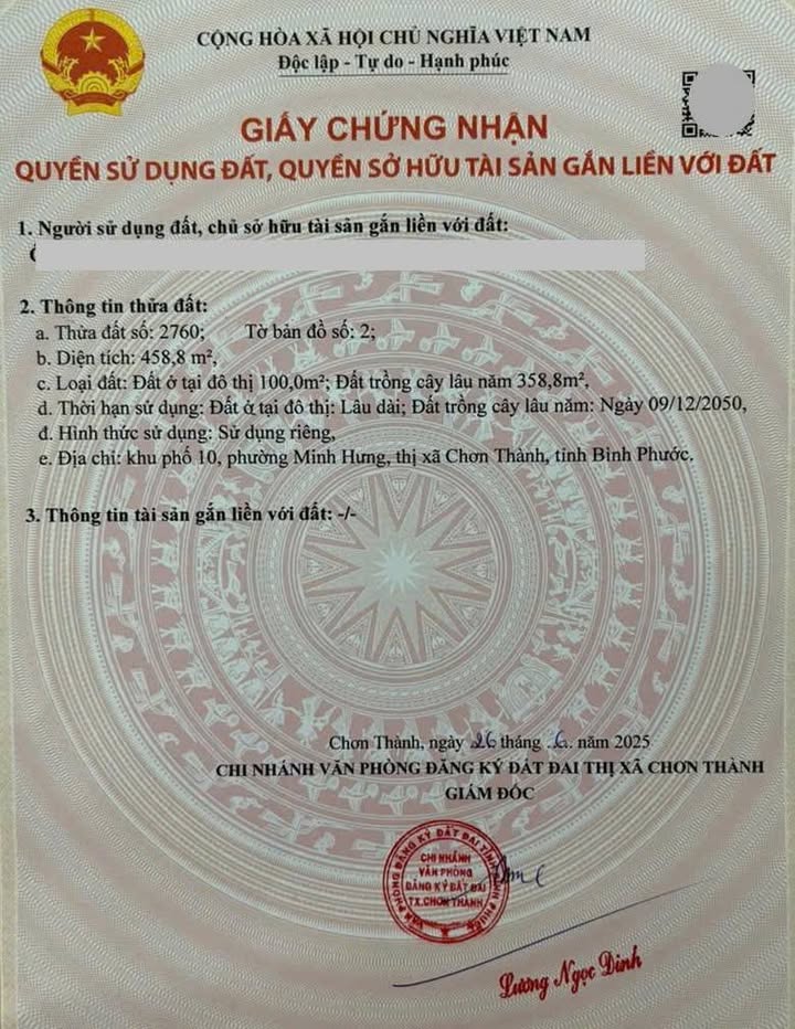 Đất nền Chơn Thành 440m² giá 700 triệu - Sổ đỏ chính chủ, vị trí đắc địa!