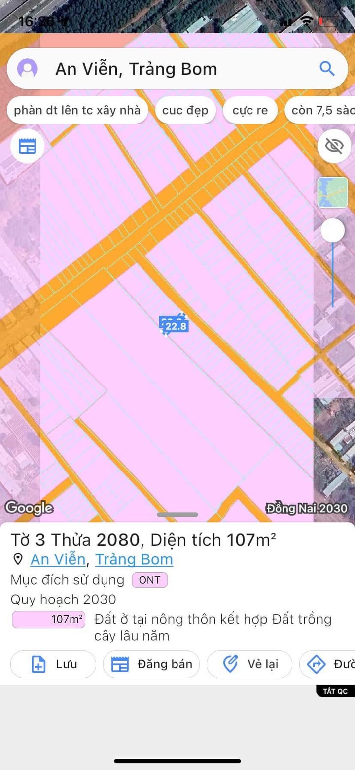 Đất thổ cư An Viễn, Trảng Bom 22m² giá chỉ 1.1 tỷ - Đầu tư sinh lời ngay!