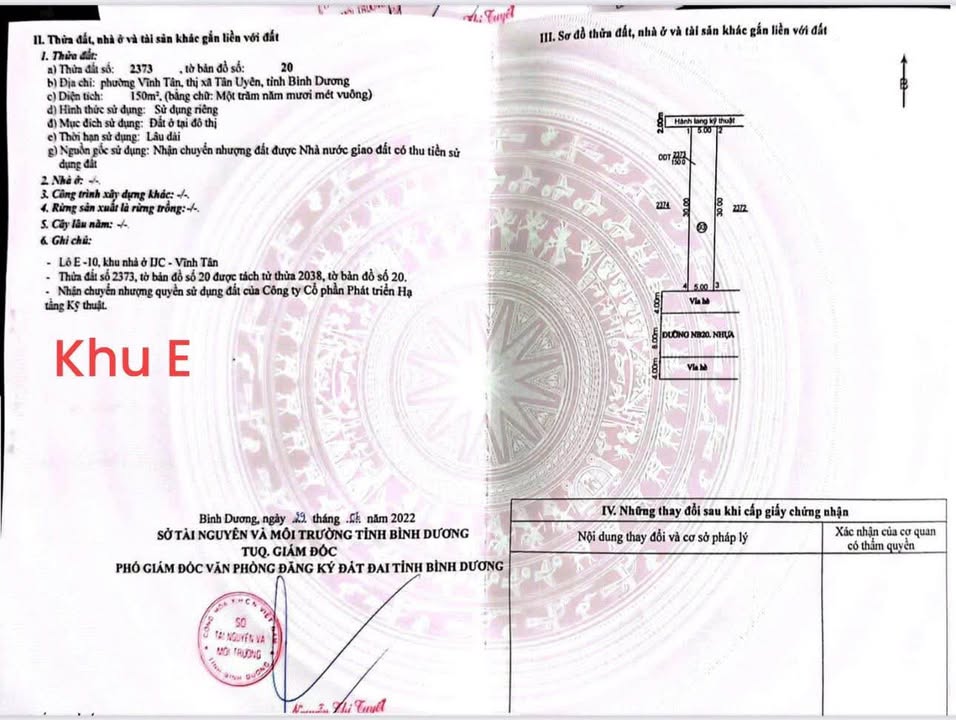 Đất nền Vĩnh Tân, Tân Uyên 300m² giá 5.199 tỷ - Sổ đỏ chính chủ, thổ cư 100%!