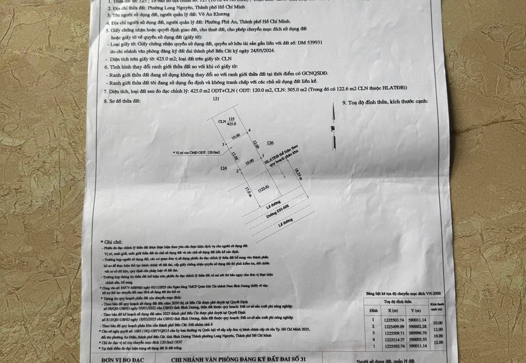 Đất mặt tiền kinh doanh đường HL 608, Phường An Điền, 205m² giá 4 tỷ - Cơ hội đầu tư hấp dẫn!