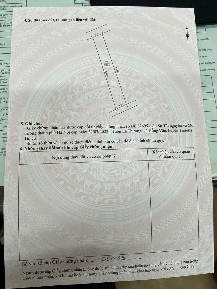 Đất nền Hồng Vân Thường Tín 980m² giá 7.35 tỷ - Đầu tư sinh lời ngay!