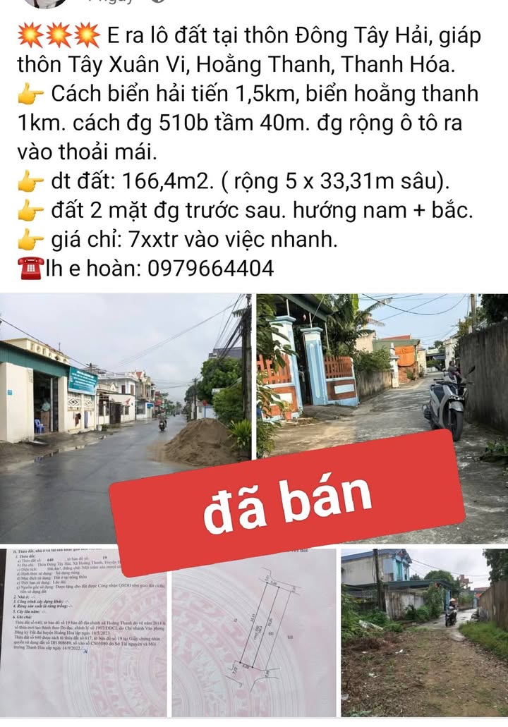 Đất nền Hoằng Ngọc 194m² giá chỉ 600 triệu - Cơ hội đầu tư tuyệt vời!