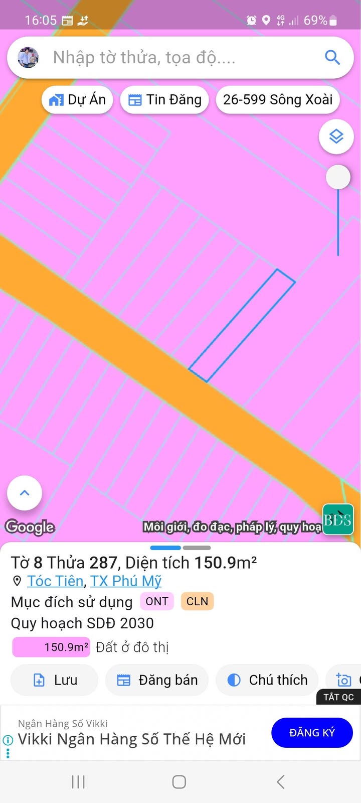 Đất nền Châu Pha, Phú Mỹ 150m² giá 1 tỷ - Mặt tiền đường nhựa 8m, gần chợ và trường học!