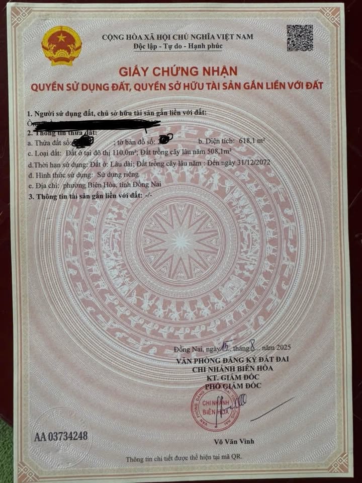 Đất nền Hóa An, Biên Hòa 618m² giá chỉ 5.5 tỷ - Phân lô dễ dàng!