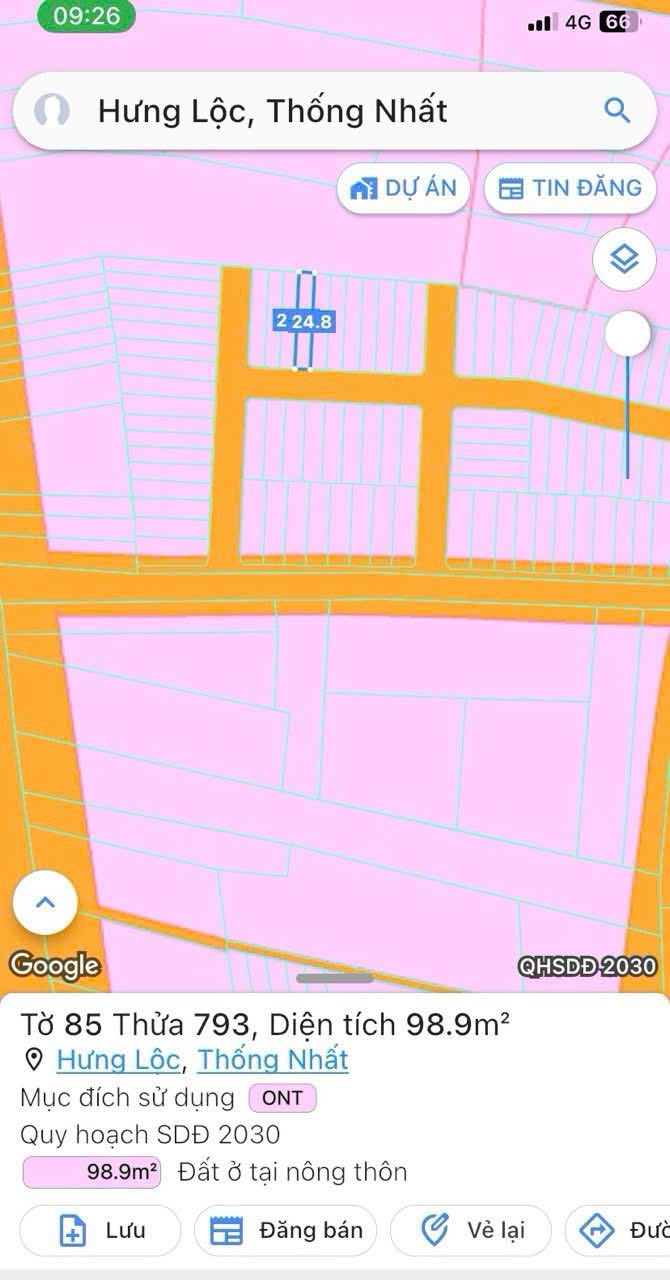 Đất thổ cư Hưng Lộc, Thống Nhất, Đồng Nai 99m² giá 1.6 tỷ - Cần bán gấp chính chủ!