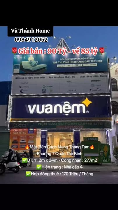 Mặt tiền Cách Mạng Tháng Tám, P.7, Q.Tân Bình 277m² giá 85 tỷ - Giảm ngay 5 tỷ!