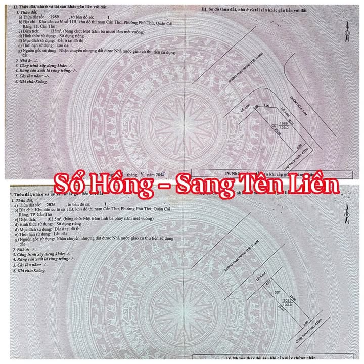 Cặp nền góc đường Phan Trọng Tuệ, Cần Thơ 238,5m² giá 10,5 tỷ - Đầu tư sinh lời cao!