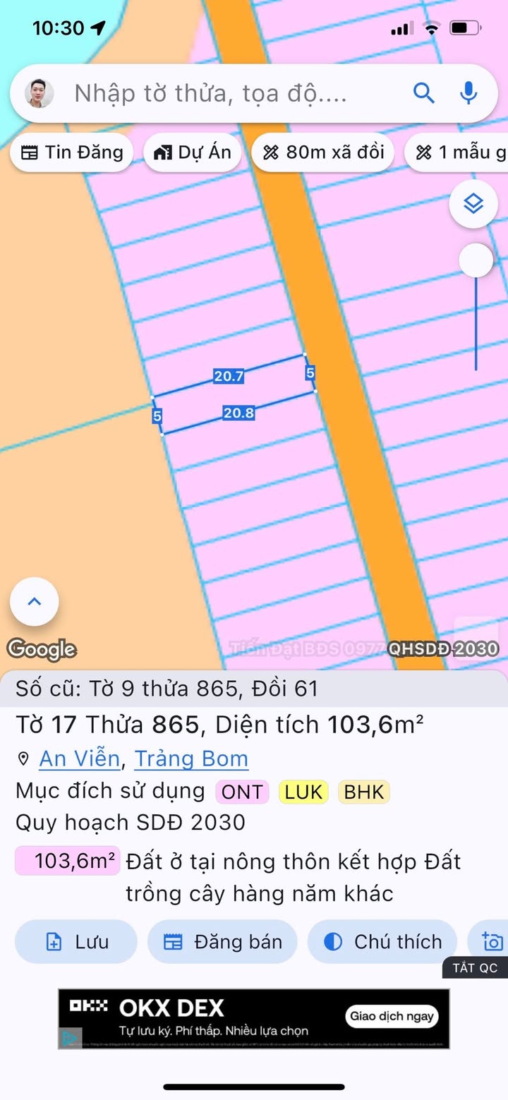 Đất thổ cư 80m² Xã An Viễn, Trảng Bom chỉ 790 triệu - Sổ đỏ chính chủ!