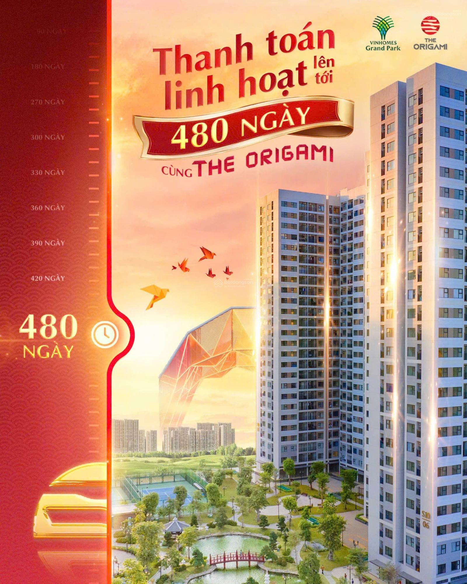 Căn hộ Vinhomes Grand Park Origami 48m² giá 2.28 tỷ - Giảm 30% và thanh toán siêu giãn