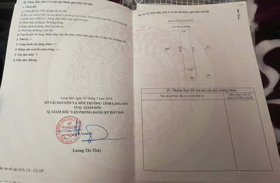 Đất mặt đường Trần Quang Khải 100m² giá 2 tỷ - Vị trí kinh doanh lý tưởng!