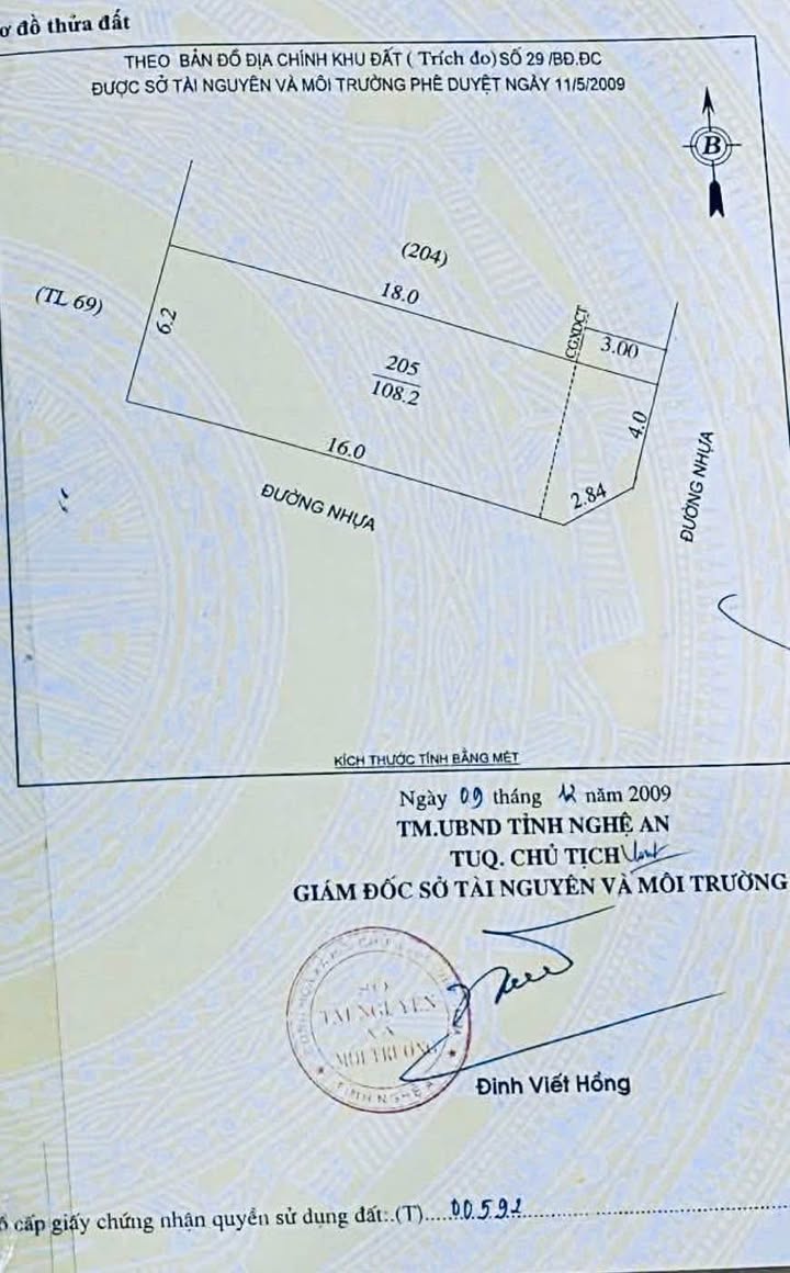 Đất nền góc 2 mặt tiền Lê Bá Tùng, Vinh 108m² - Vị trí đắc địa, kinh doanh thuận lợi!