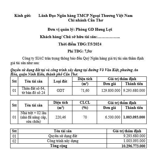 Nhà mặt tiền đường Võ Văn Kiệt, Quận Ninh Kiều, Cần Thơ 71.6m² - Cơ hội đầu tư sinh lời!