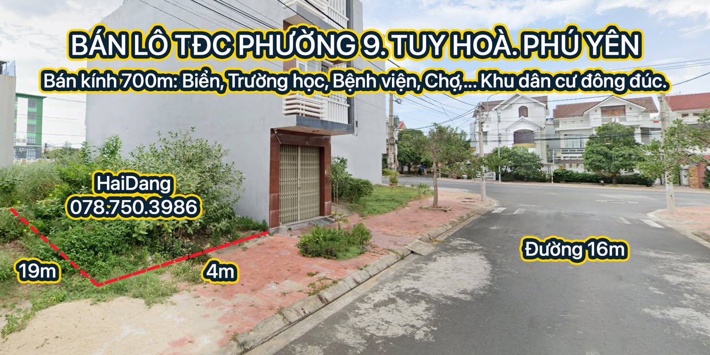 Đất nền 76m² phường 9 Tuy Hòa - Gần biển, giá chỉ 2.75 tỷ!