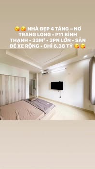 Nhà đẹp 4 tầng Nơ Trang Long, Bình Thạnh 33m² giá 6.38 tỷ - Sân để xe rộng rãi!