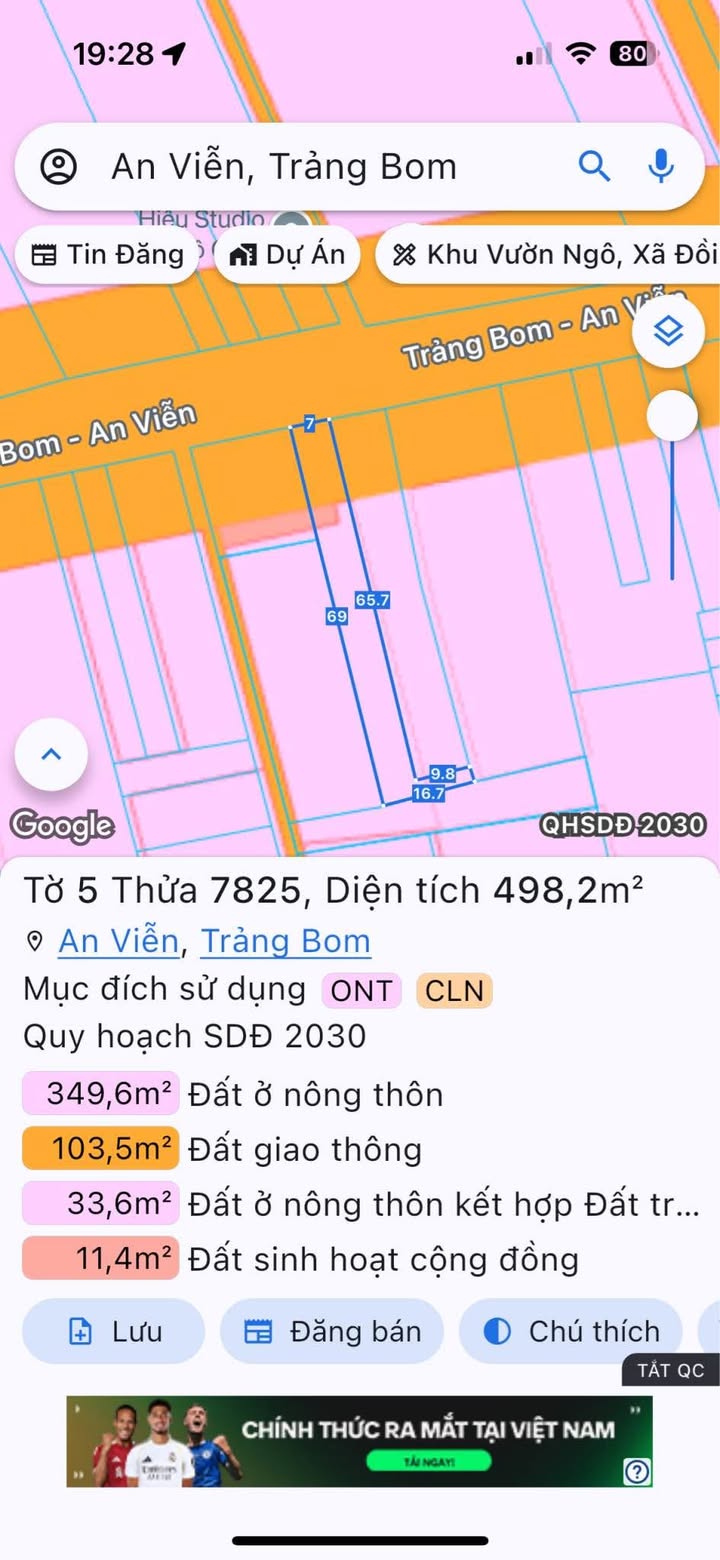 Đất mặt tiền đường Phùng Hưng, xã An Viễn, 498m² giá 4 tỷ - Cơ hội đầu tư tuyệt vời!