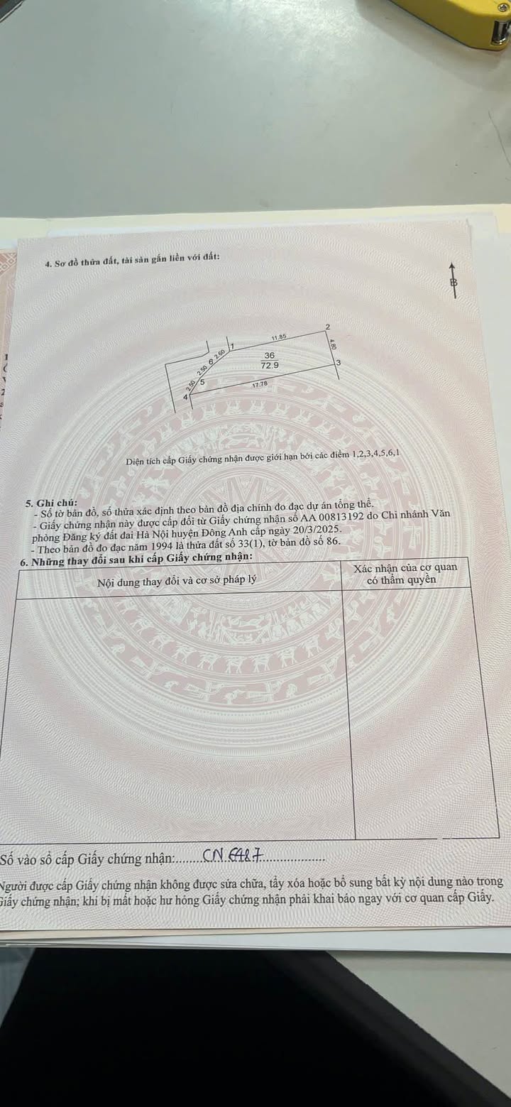 Lô đất thổ cư tại thôn Đình Trung, Đông Anh 72m² - Cơ hội đầu tư sinh lời tốt!