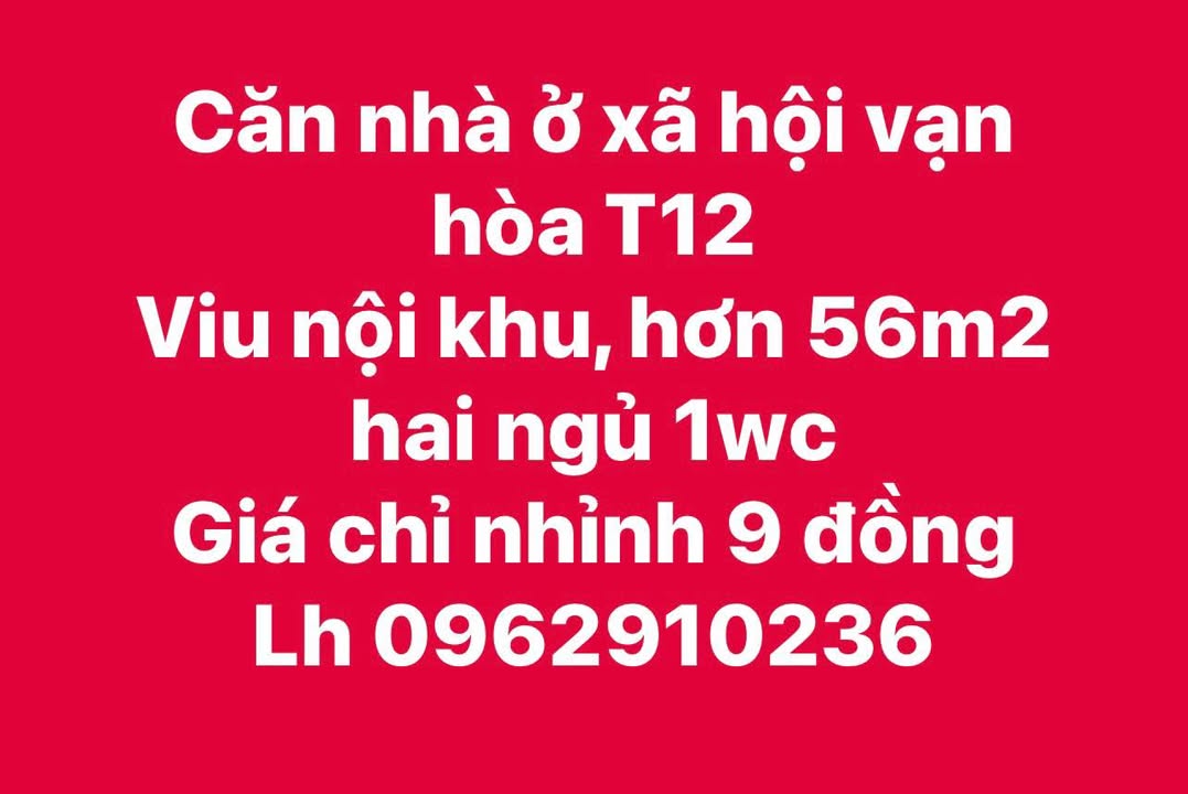 Căn hộ Vạn Hòa T12 Lào Cai 56m² giá 900 triệu - Không thể bỏ lỡ!